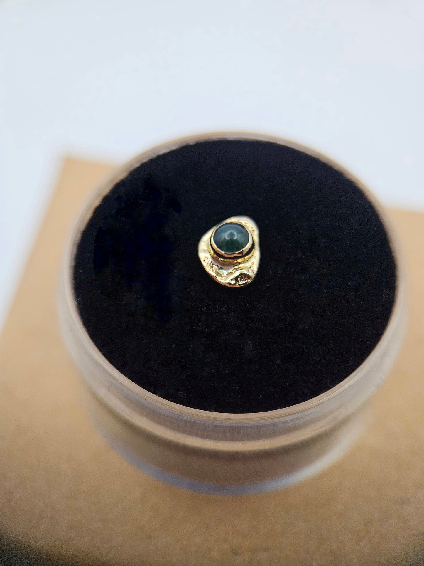 Moss agate - 14ct solid gold threadless end