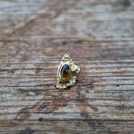 18ct yellow gold and olive peridot - 14g threaded