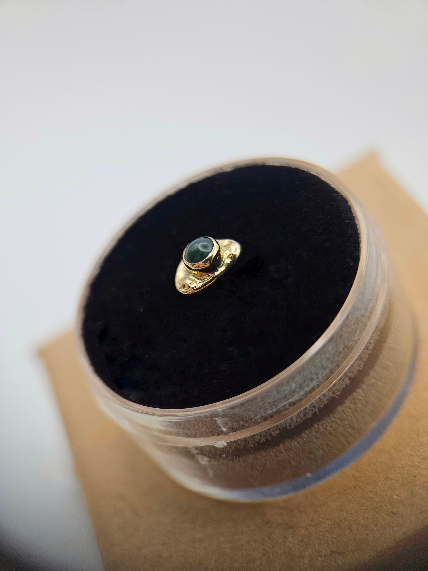 Moss agate - 14ct solid gold threadless end