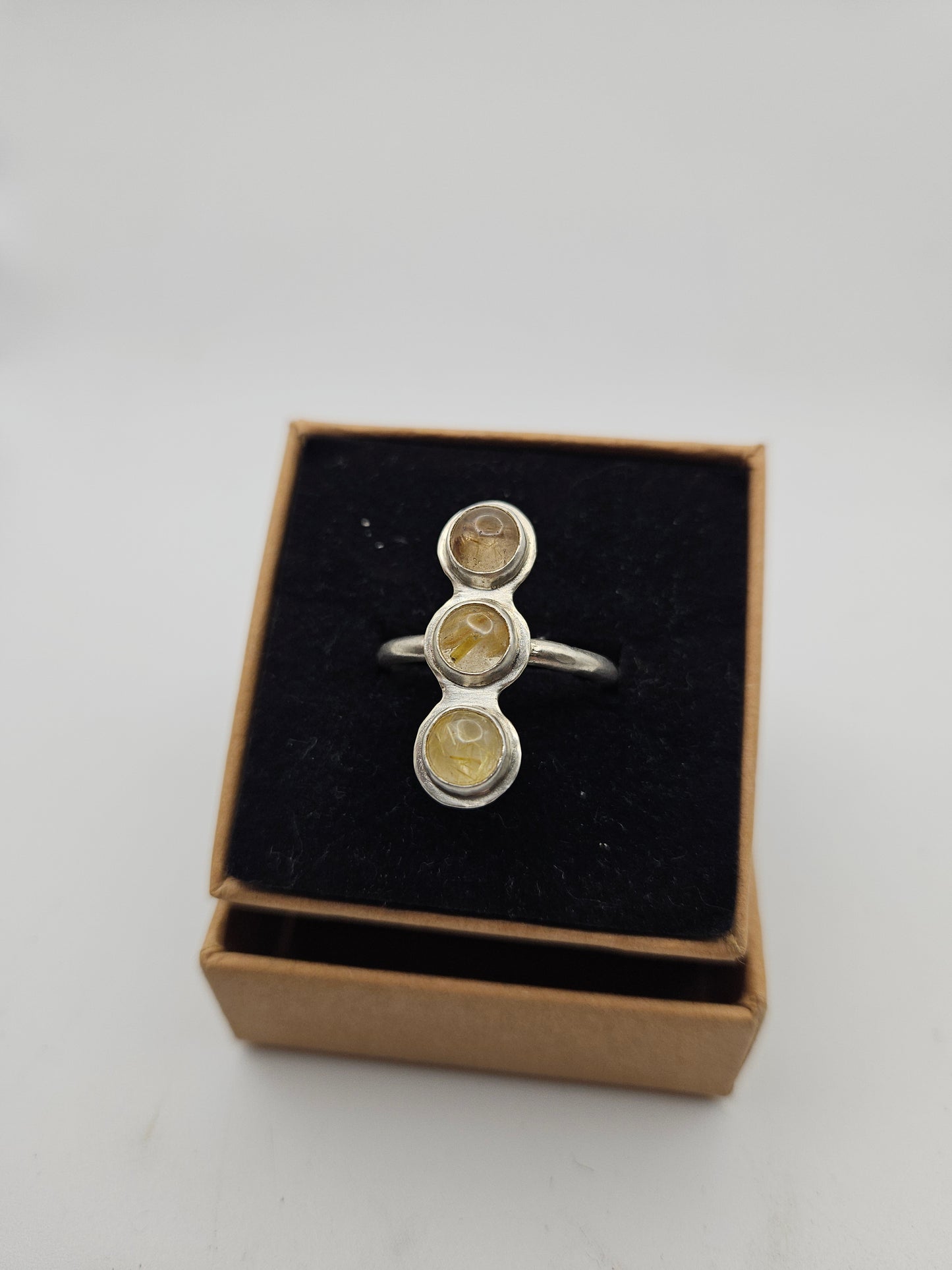 Rutilated Quartz Ring - Size R 3/4