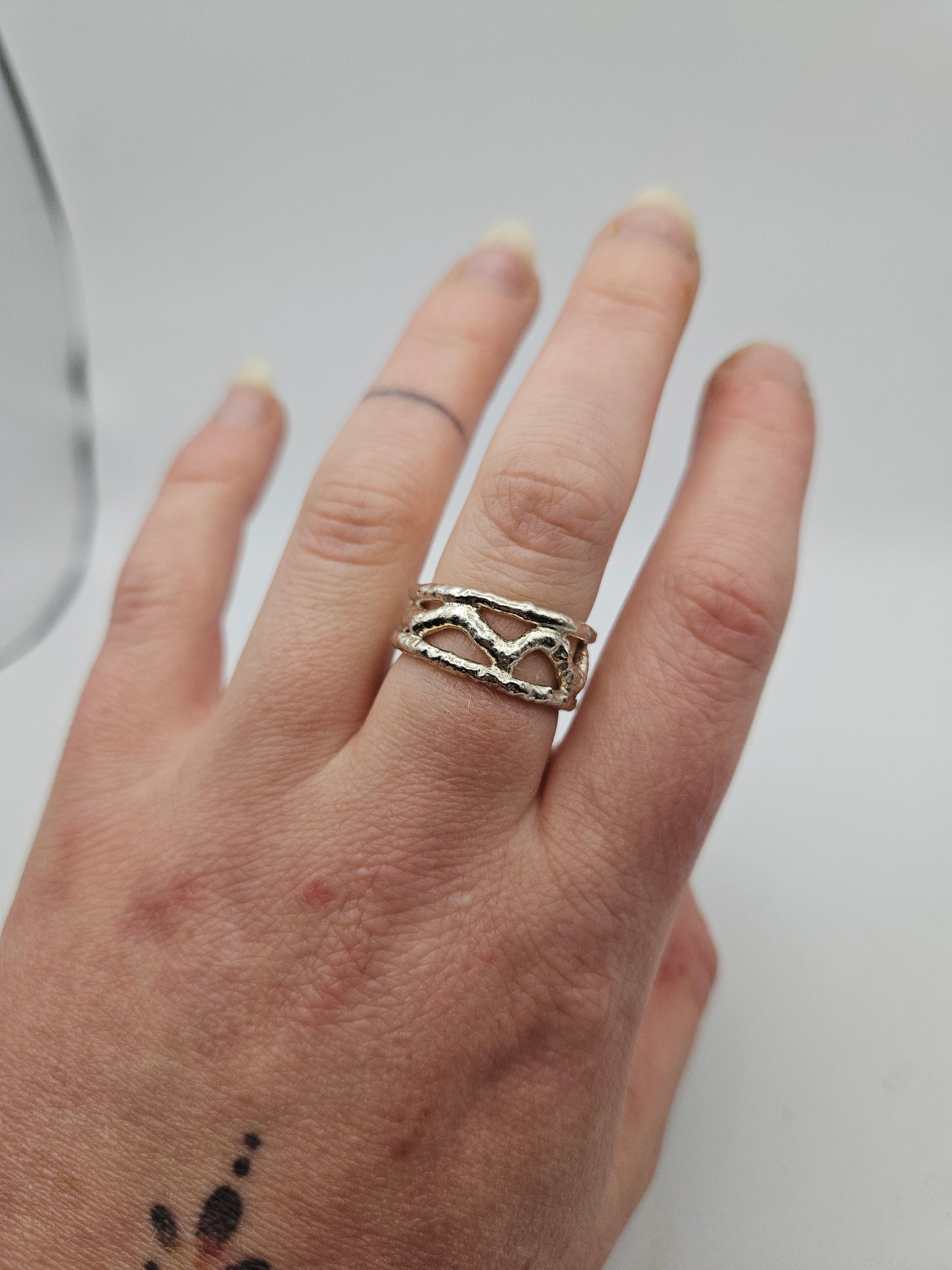 Molten triple silver band - Size L