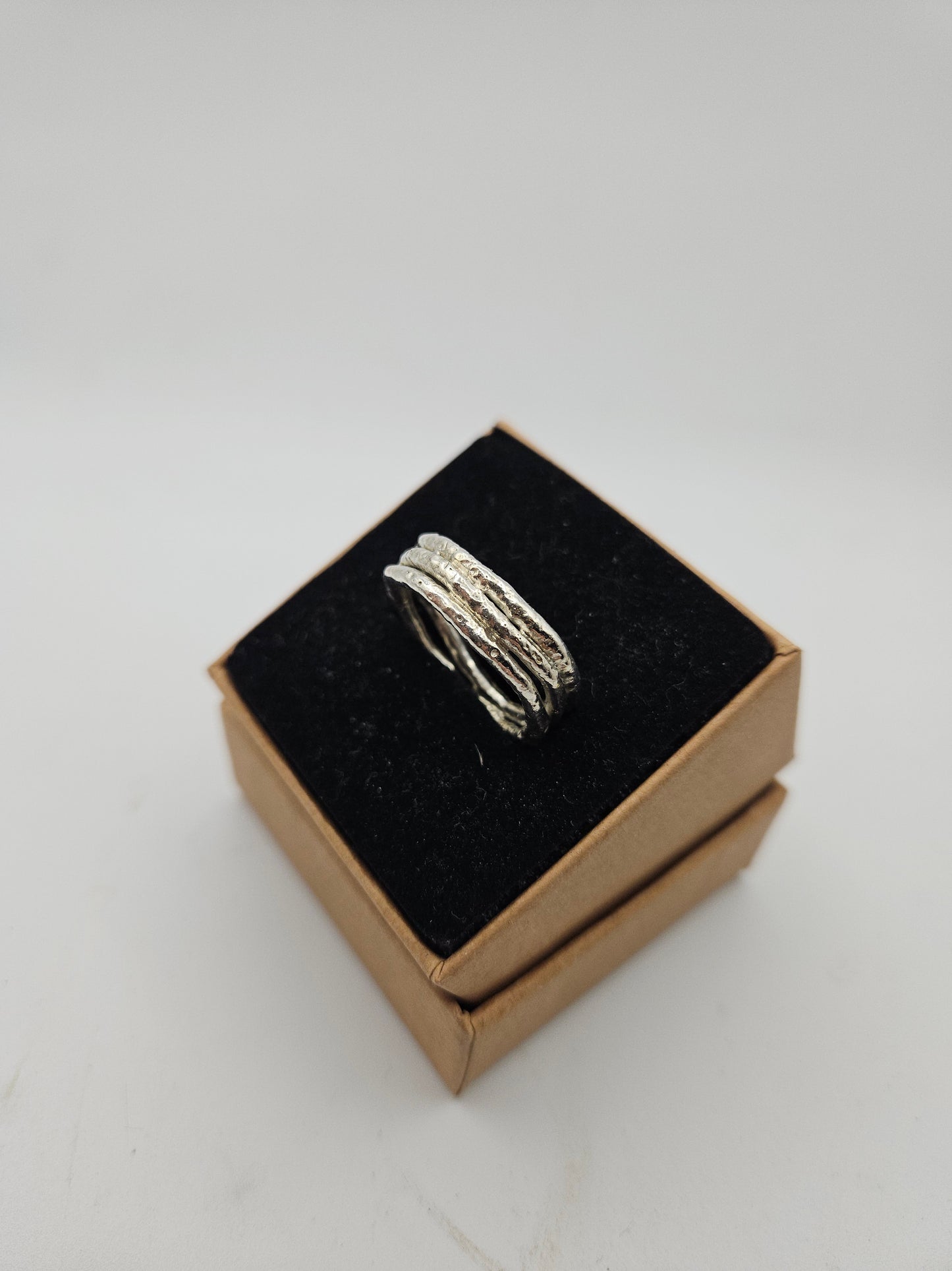 Molten triple silver band - Size O (UK)