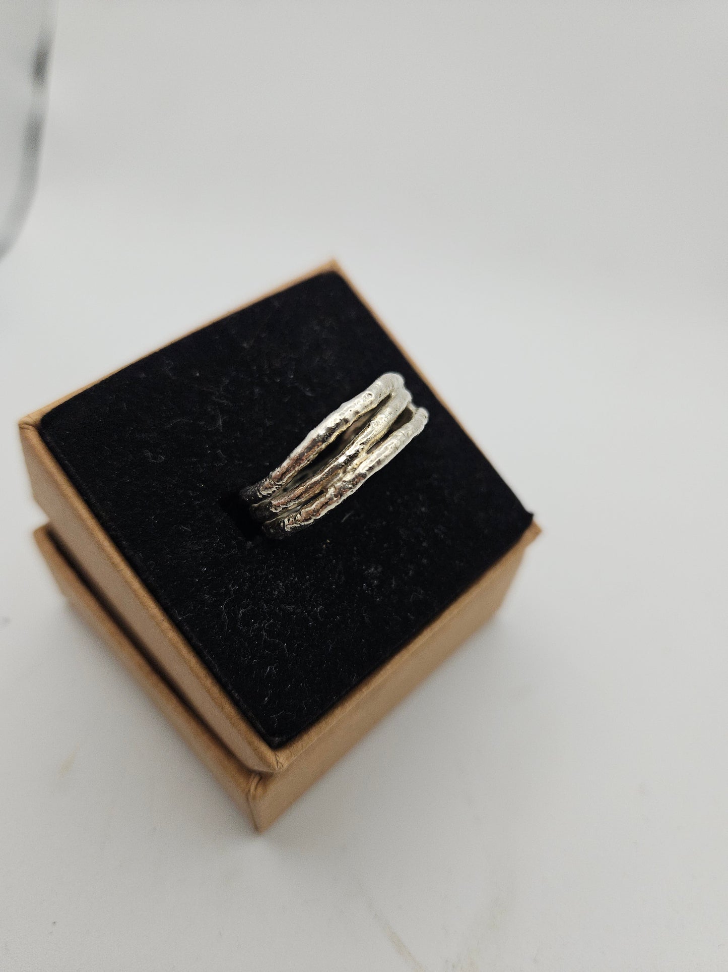 Molten triple silver band - Size O (UK)