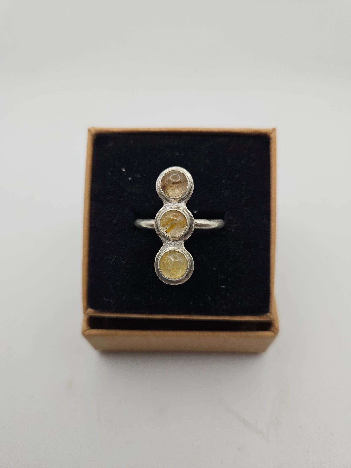 Rutilated Quartz Ring - Size R 3/4