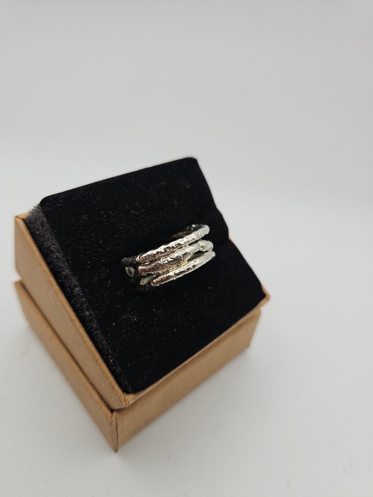 Molten triple silver band - Size L