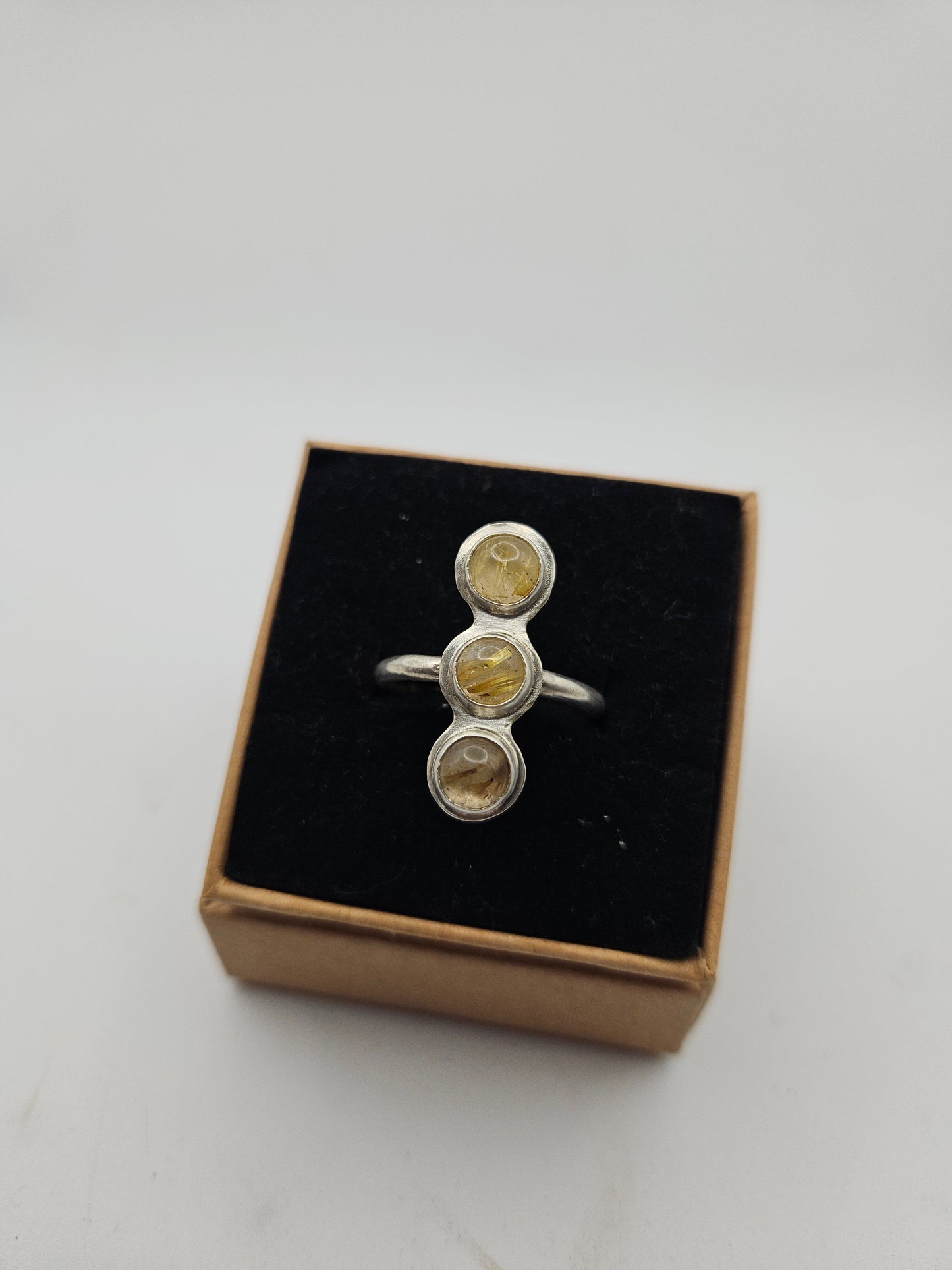 Rutilated Quartz Ring - Size R 3/4