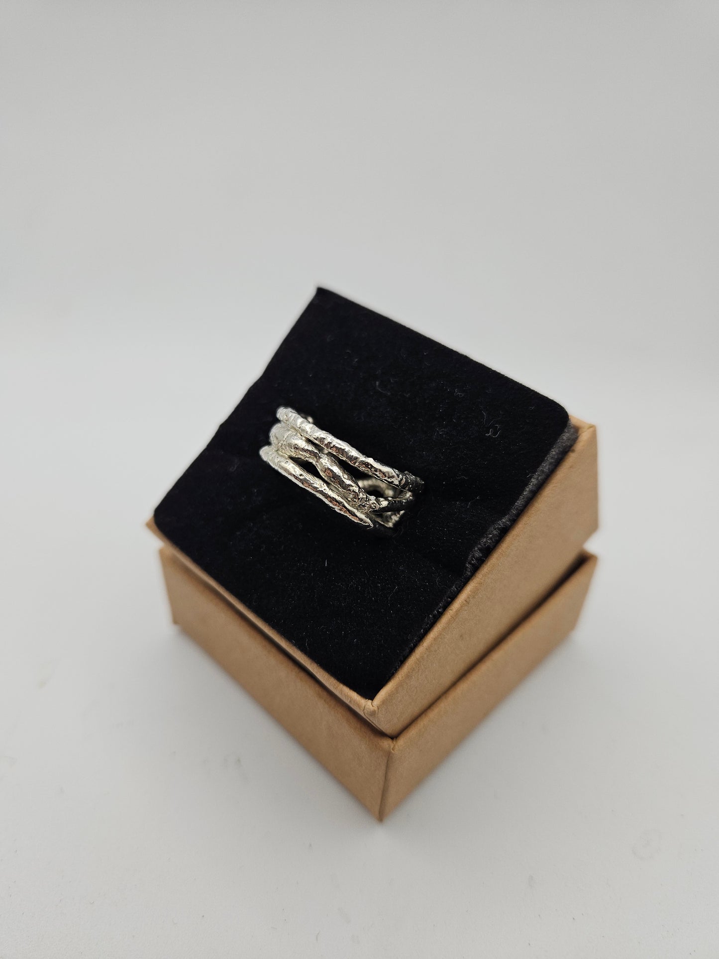Molten triple silver band - Size L