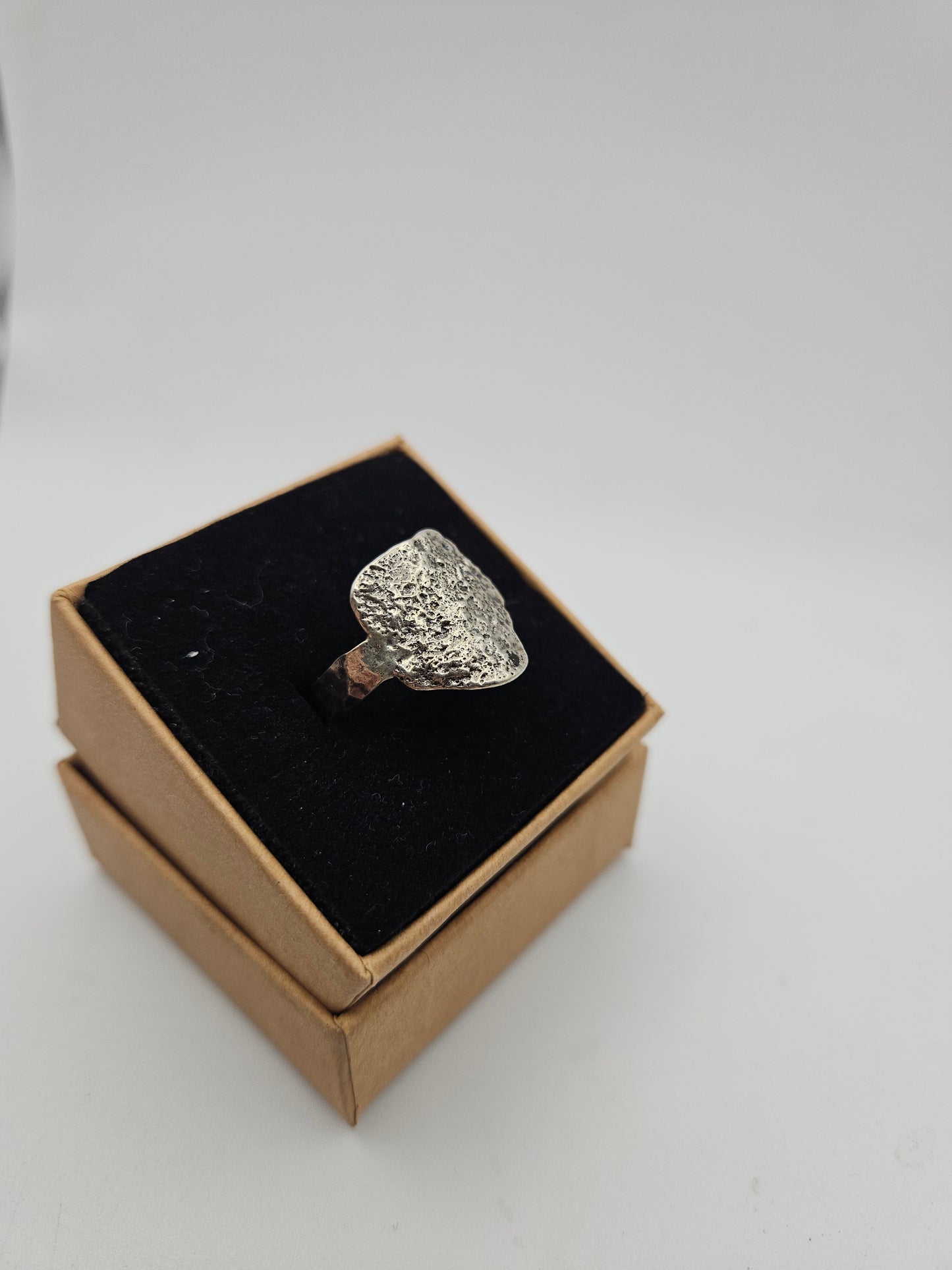 Textured silver band - Size R