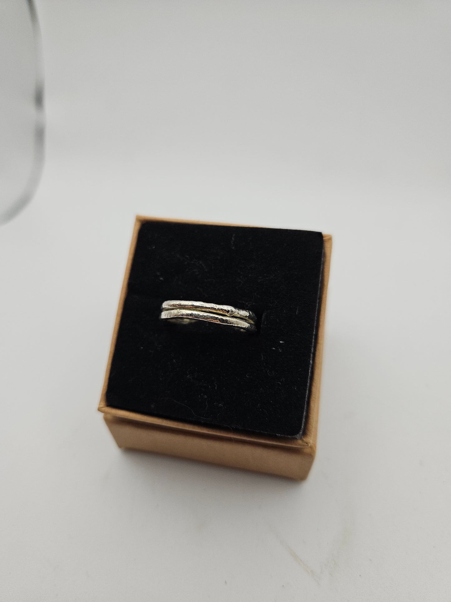 Molten double silver band - Size L