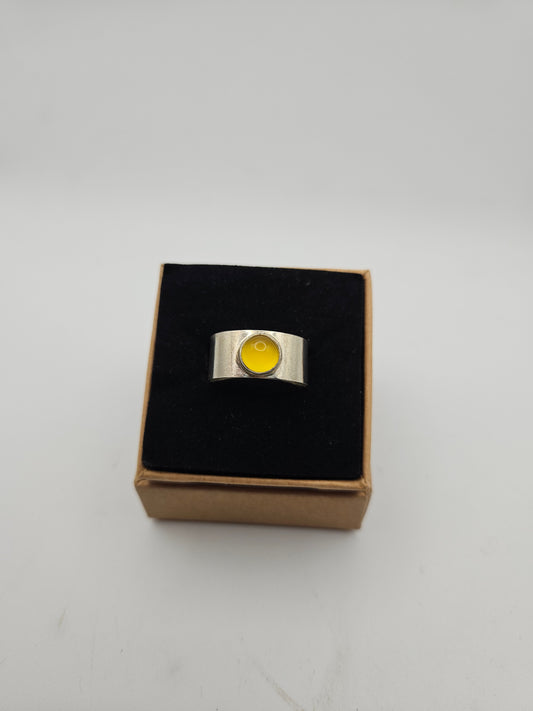 Yellow Chalcedony ring - Size Q