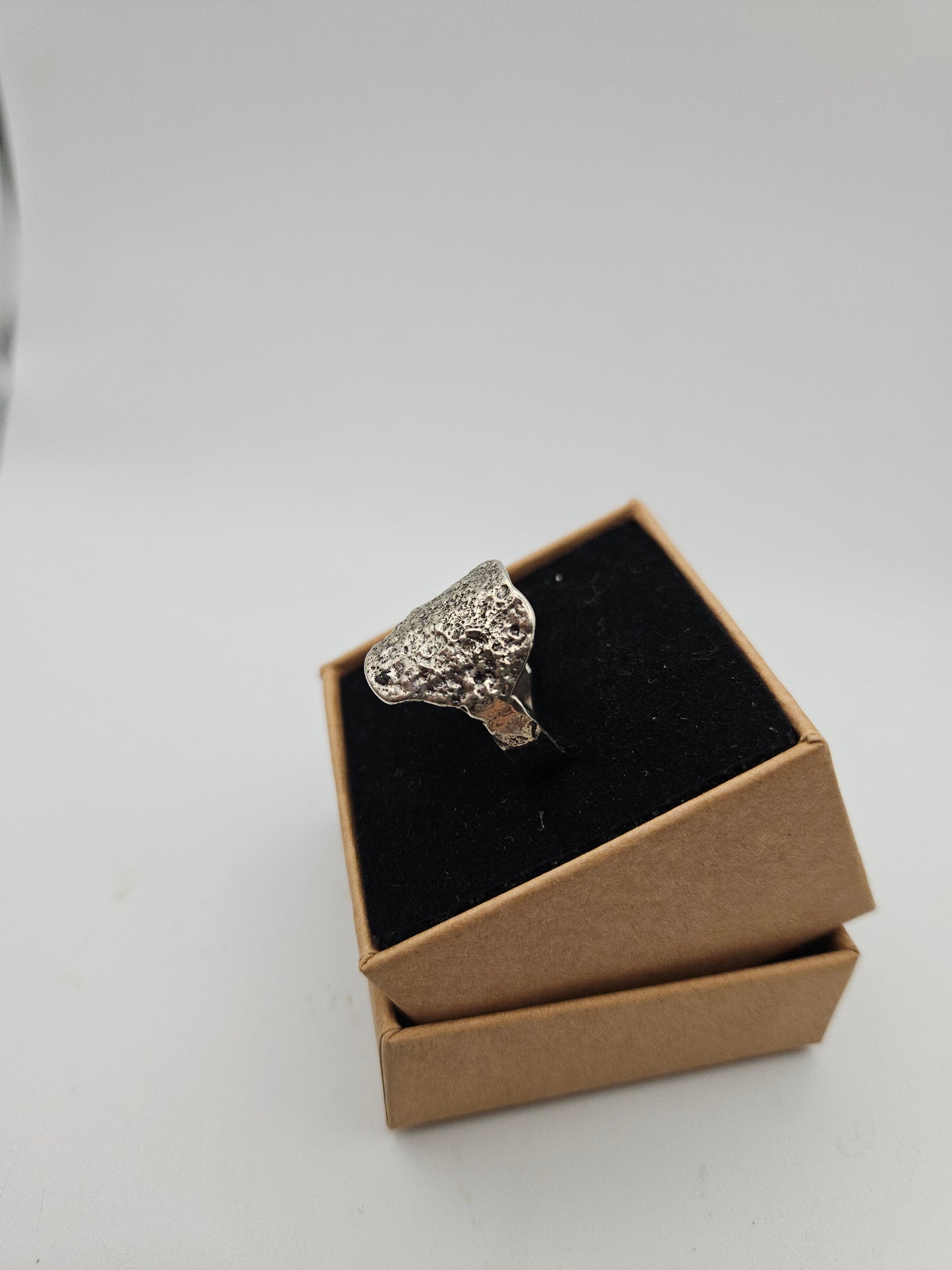 Textured silver band - Size R