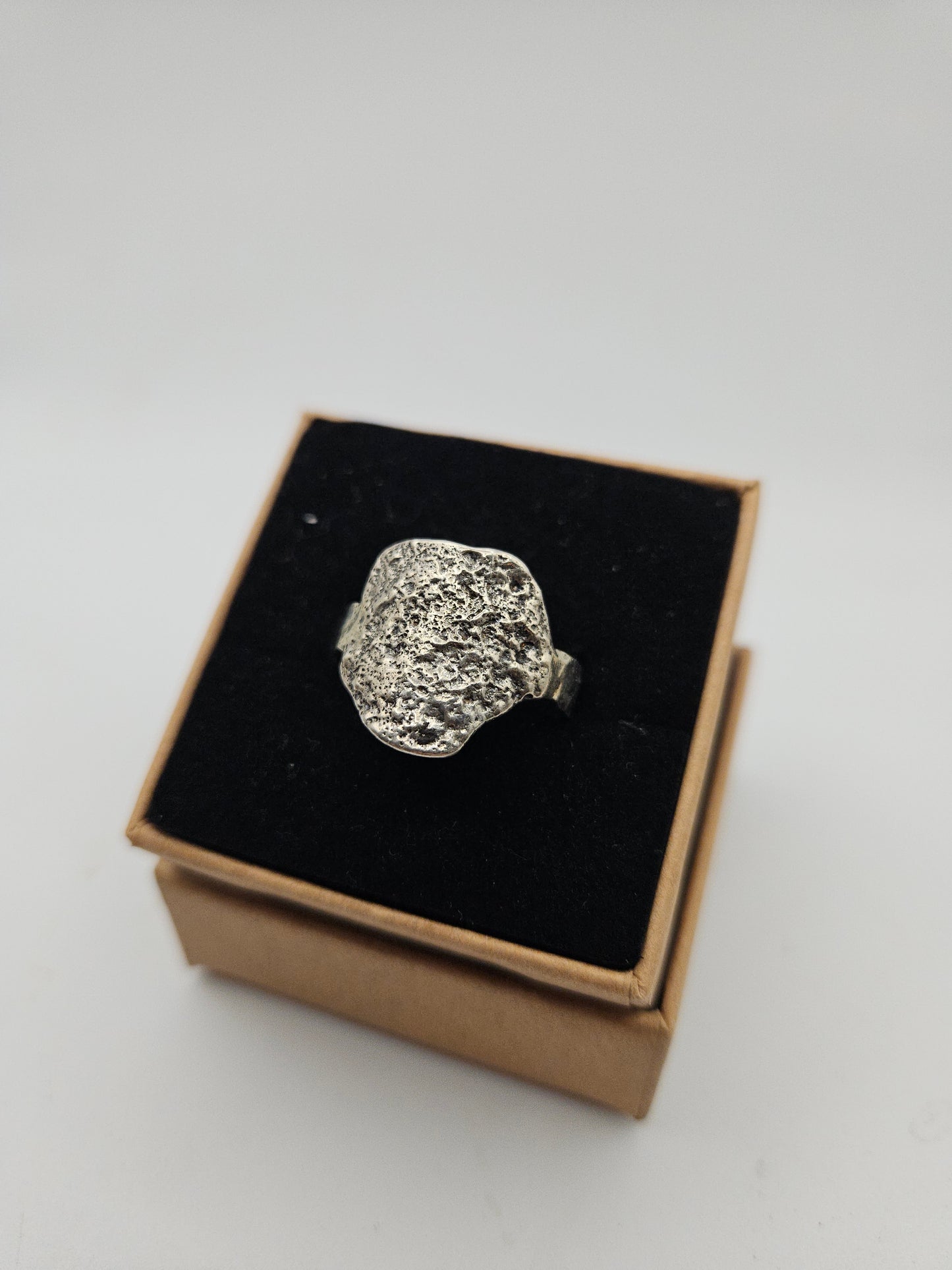 Textured silver band - Size R