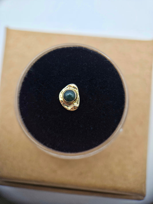 Moss agate - 14ct solid gold threadless end