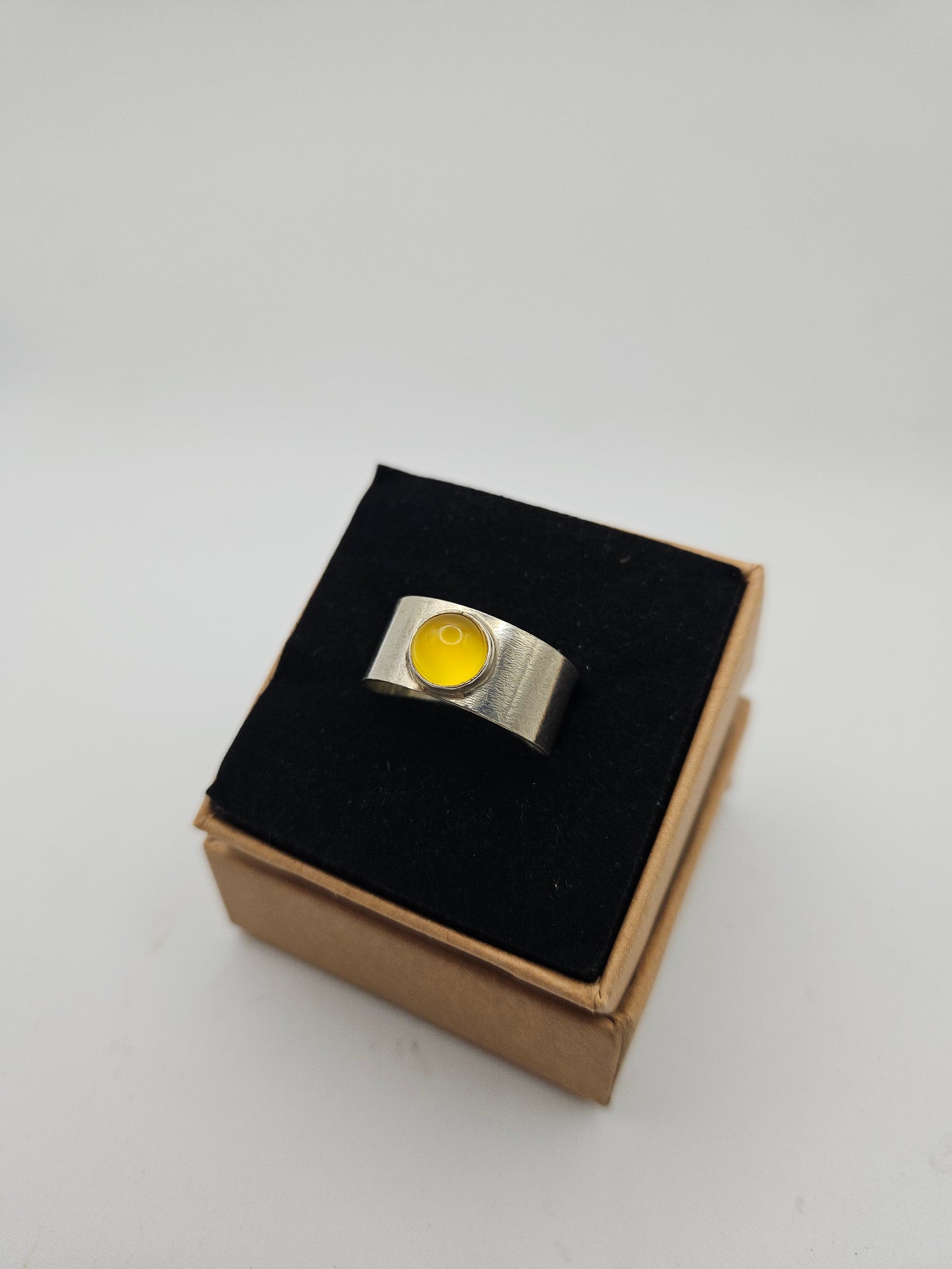 Yellow Chalcedony ring - Size Q
