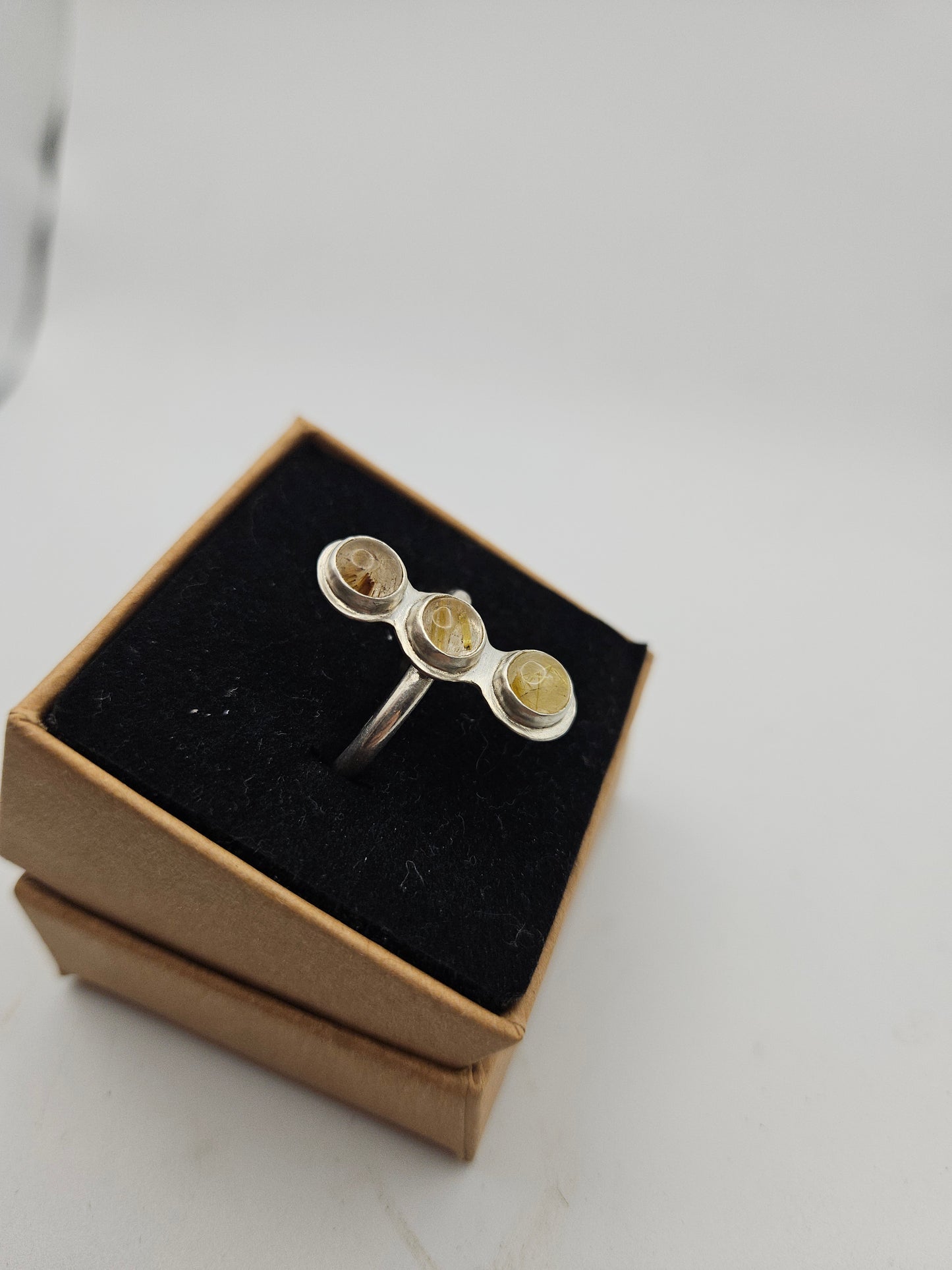 Rutilated Quartz Ring - Size R 3/4