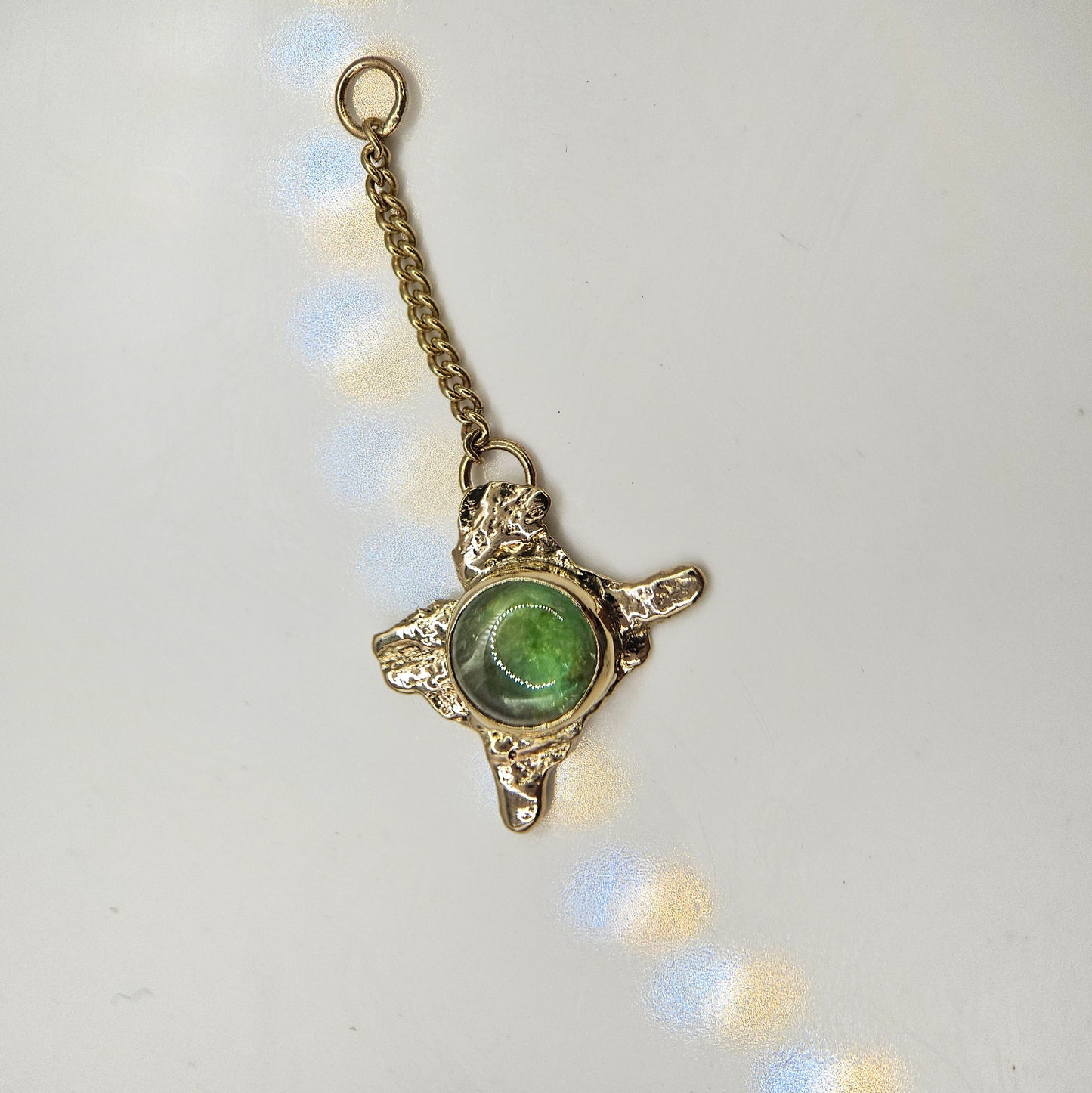 Green Paraiba Tourmaline set in solid 9ct yellow gold  - Charm