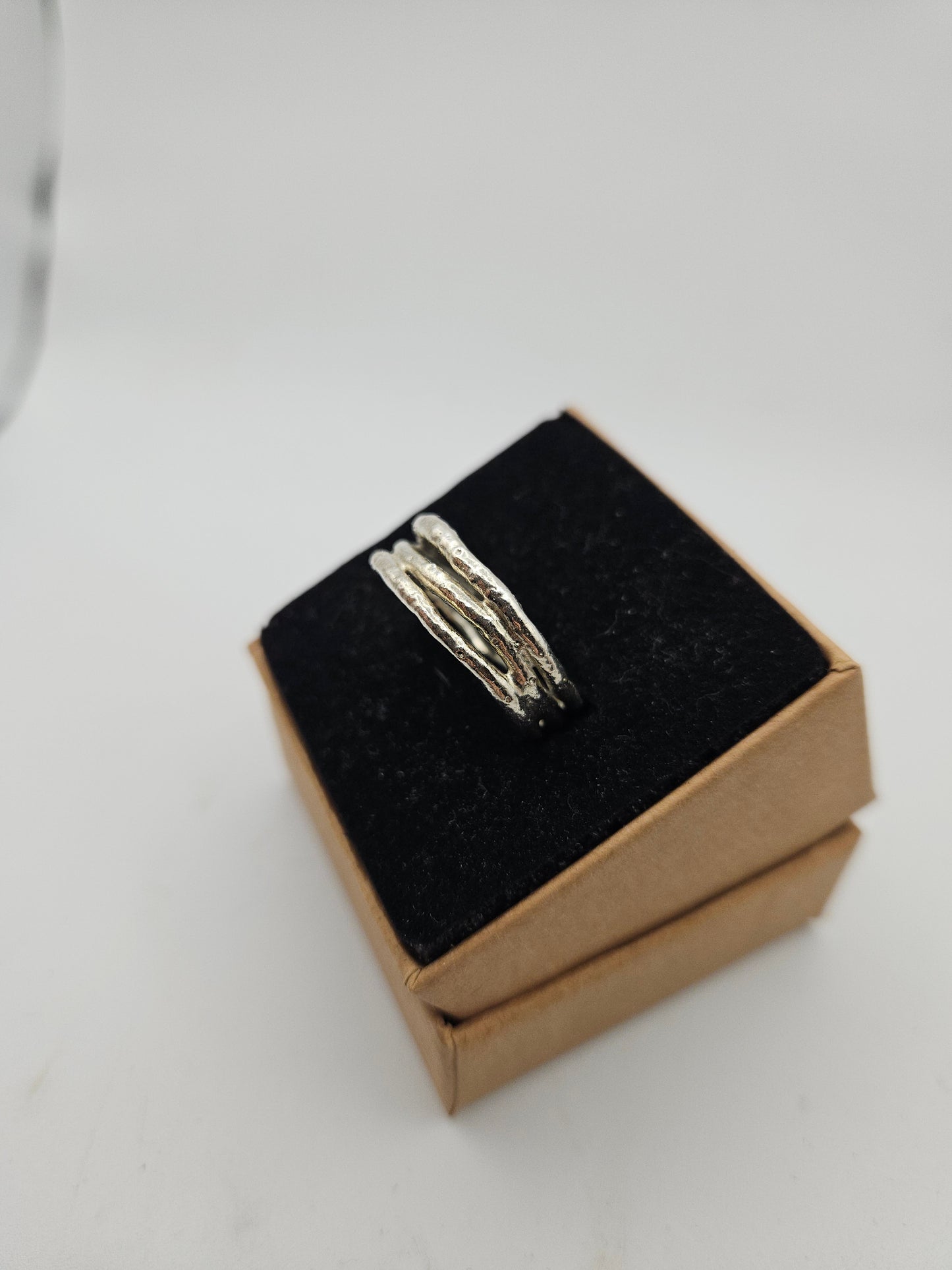 Molten triple silver band - Size O (UK)