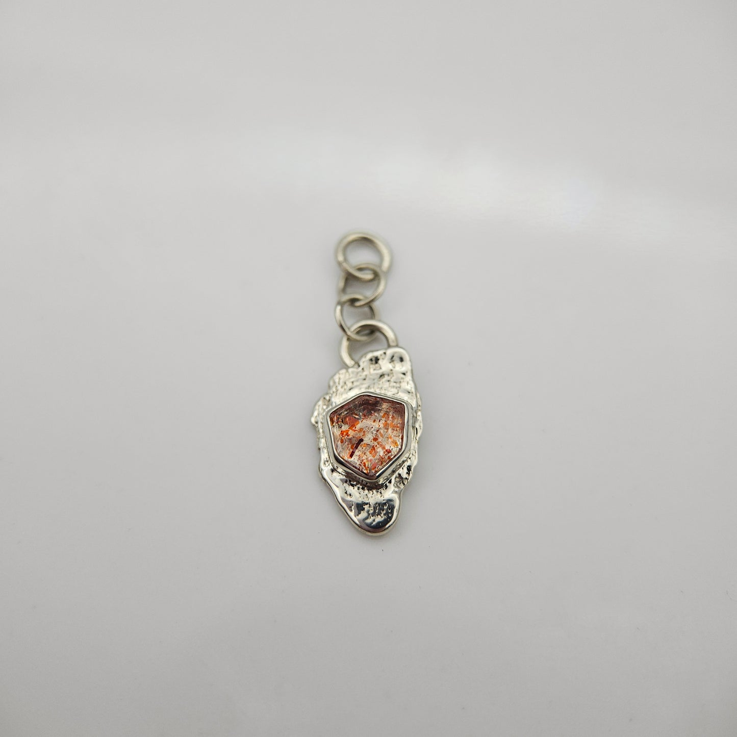 Confetti Sunstone set in solid 9ct white gold  - Charm