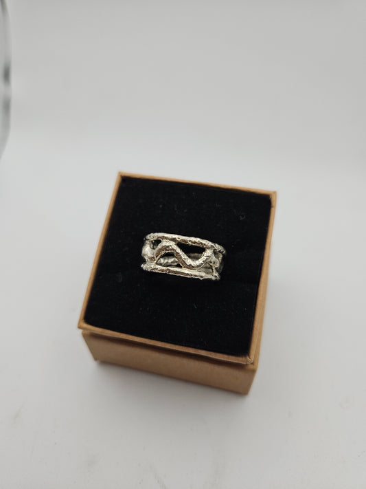 Molten triple silver band - Size L