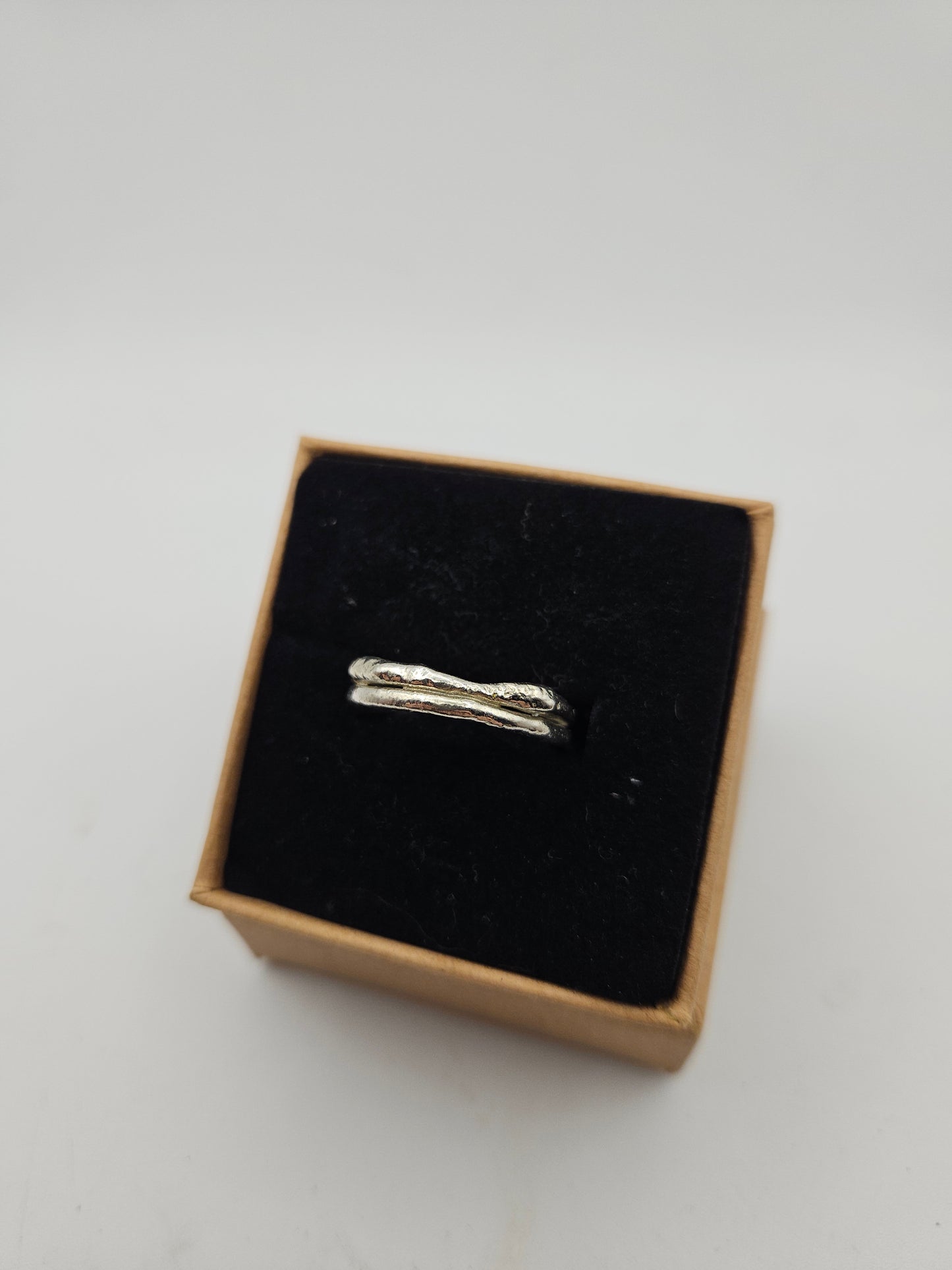 Molten double silver band - Size L