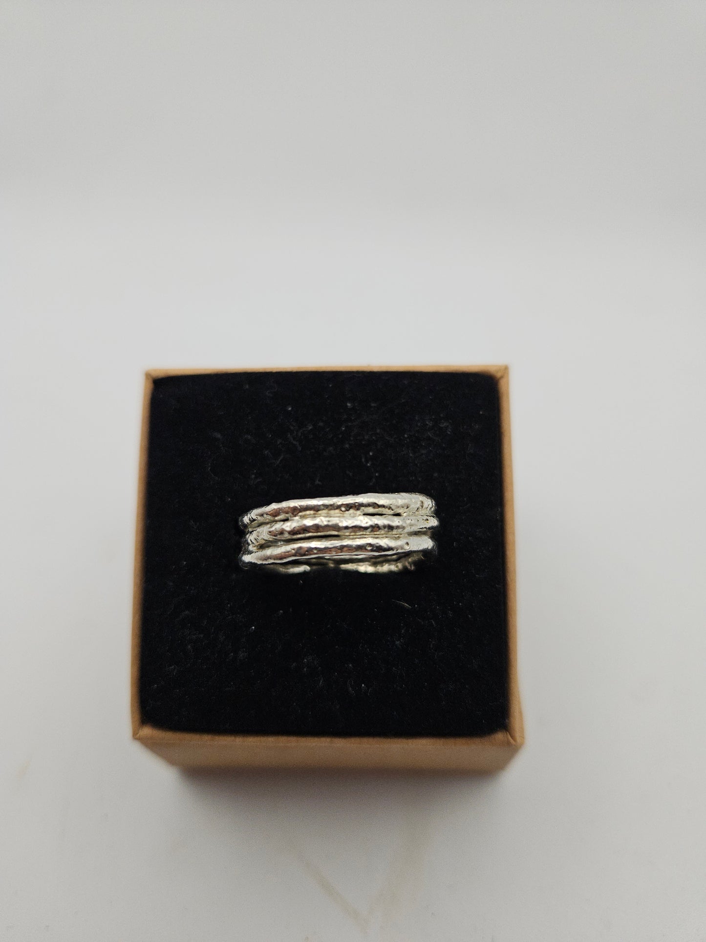 Molten triple silver band - Size O (UK)