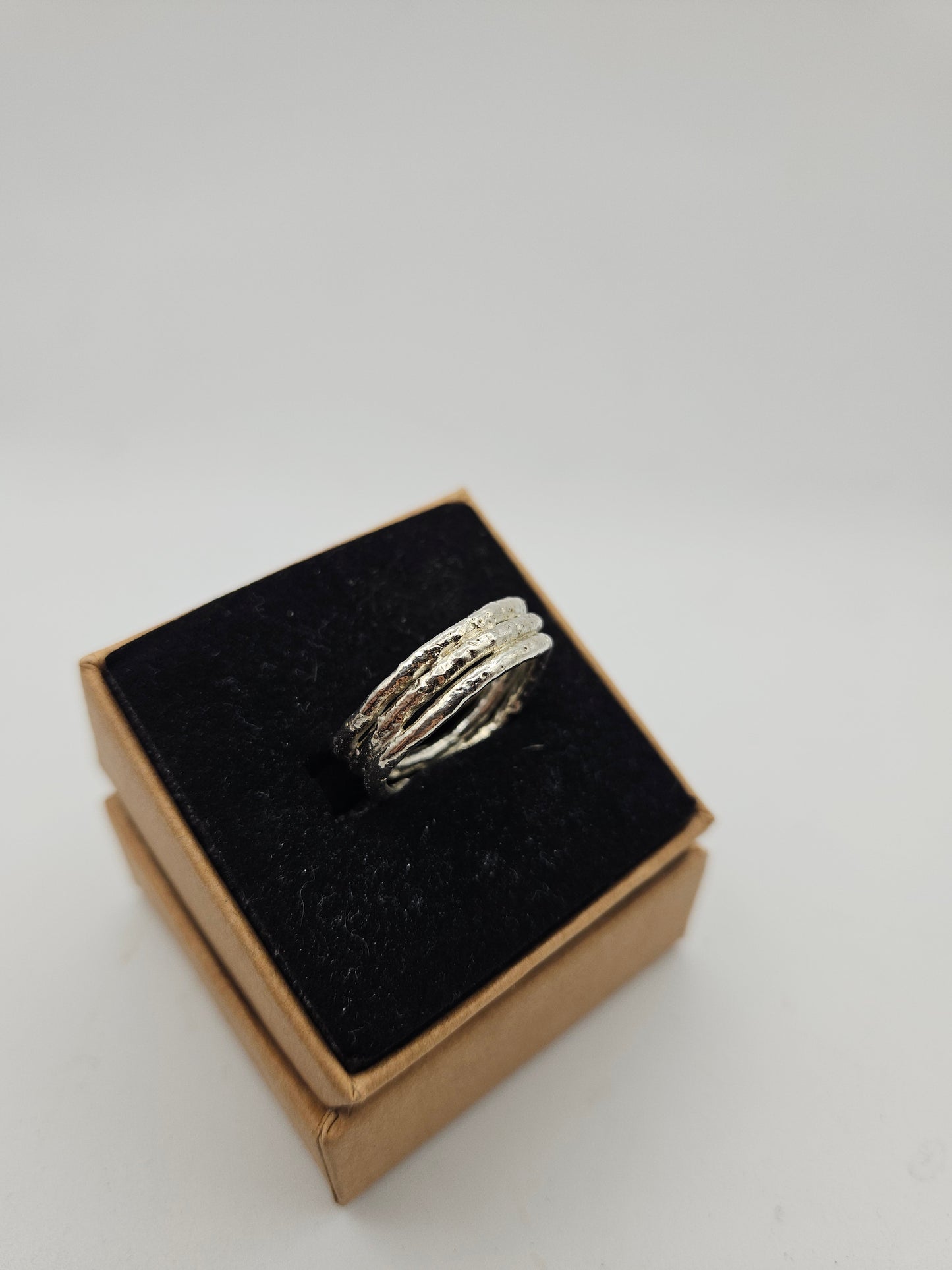 Molten triple silver band - Size O (UK)