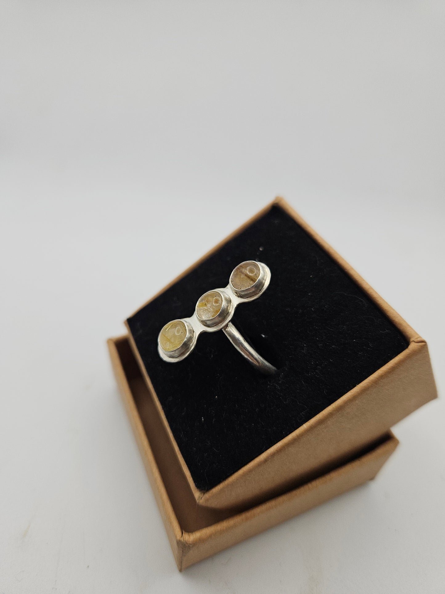 Rutilated Quartz Ring - Size R 3/4