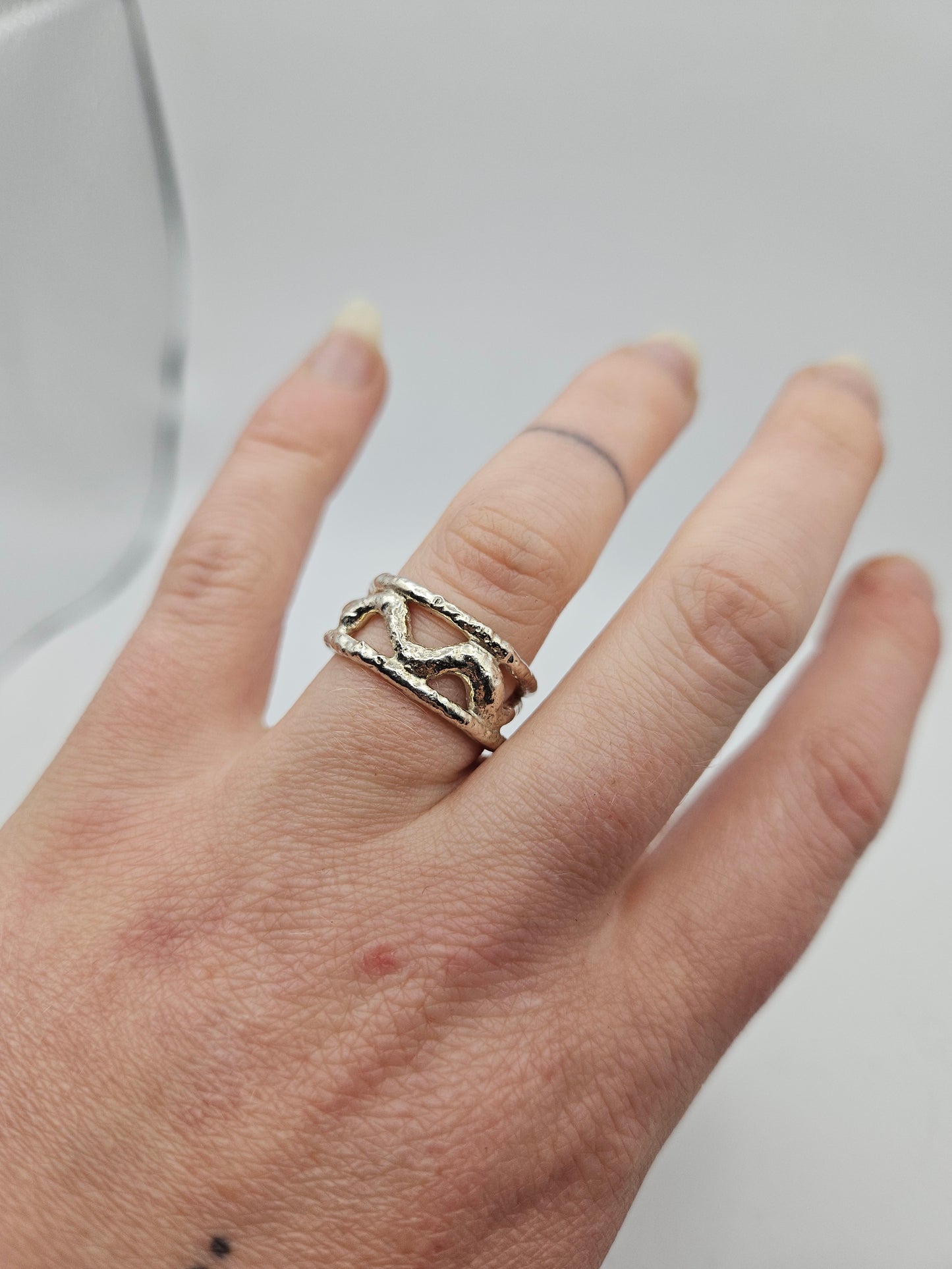 Molten triple silver band - Size L