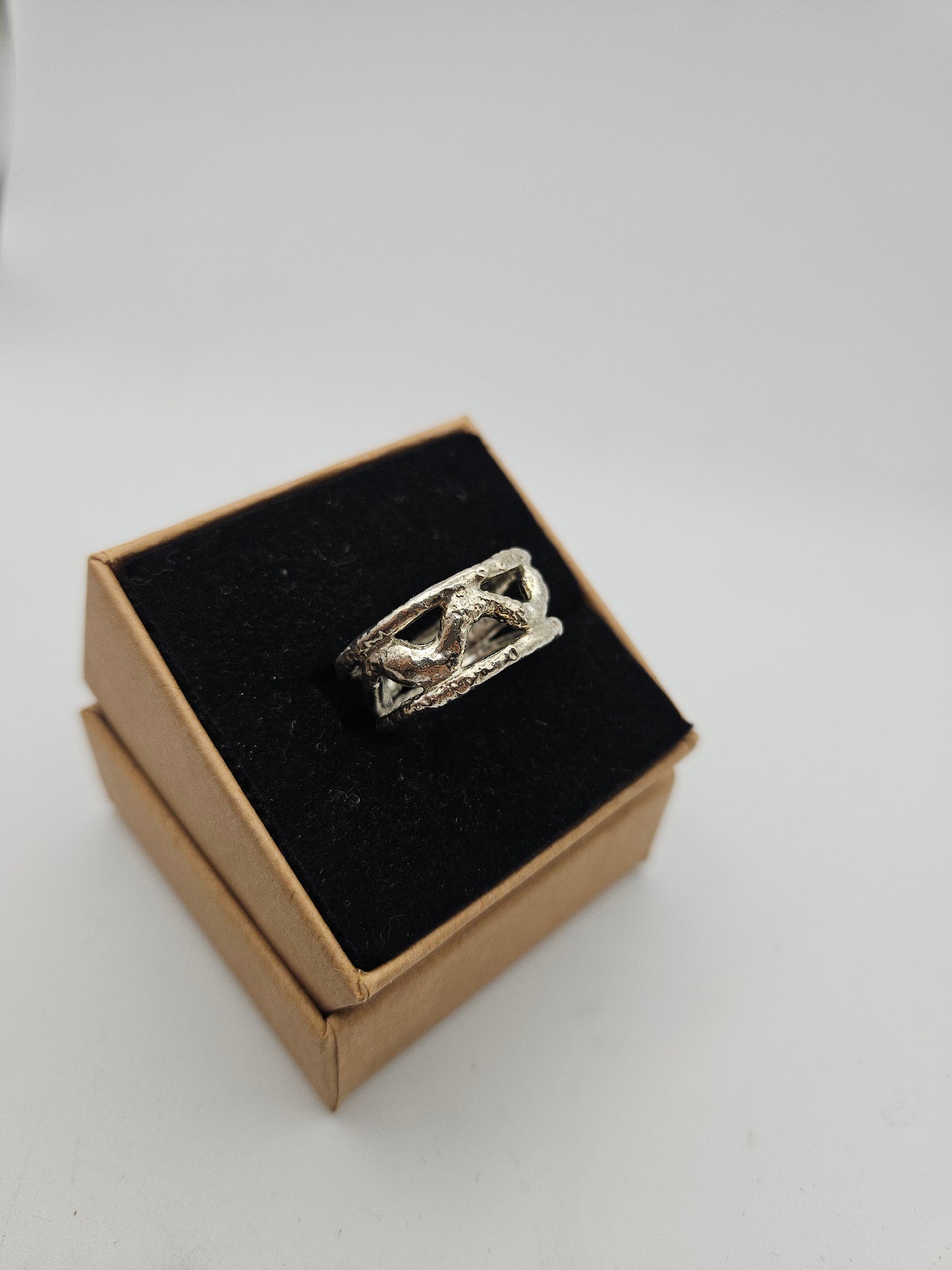 Molten triple silver band - Size L