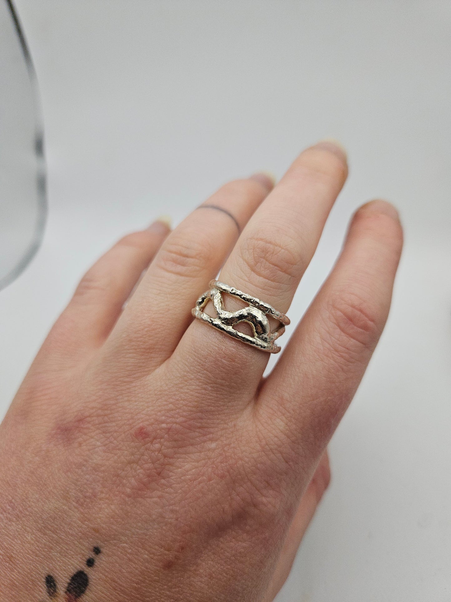 Molten triple silver band - Size L