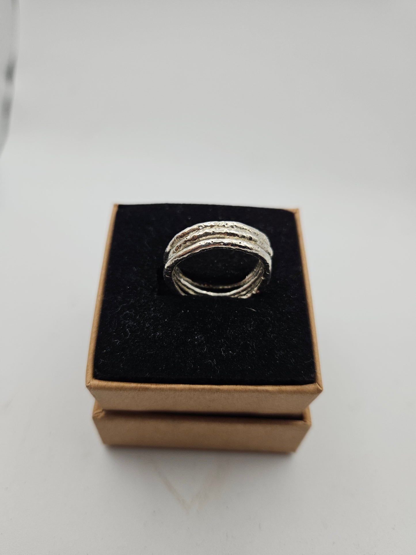 Molten triple silver band - Size O (UK)